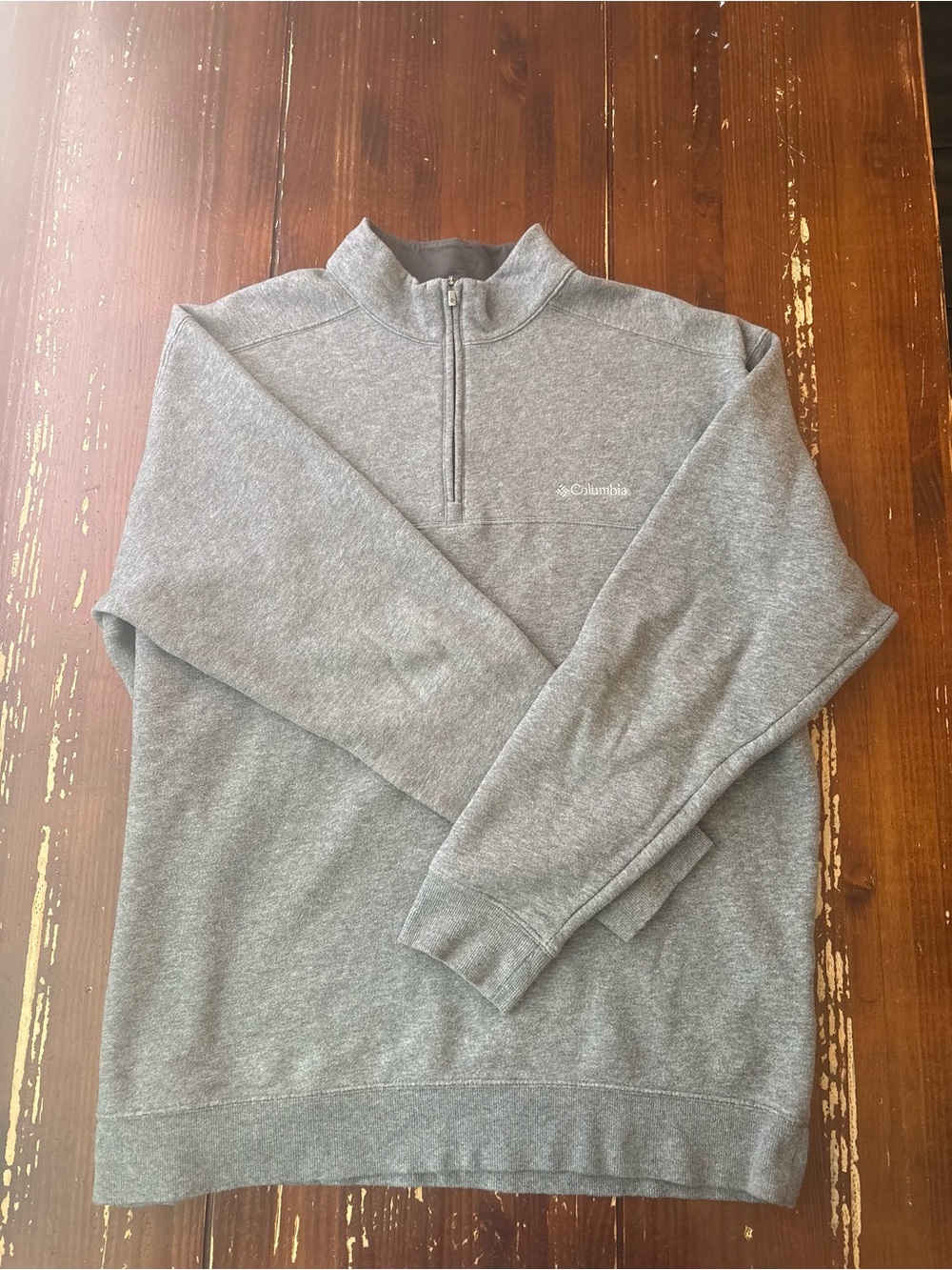 Columbia Men’s Heather Gray Half‑Zip Fleece Pullover